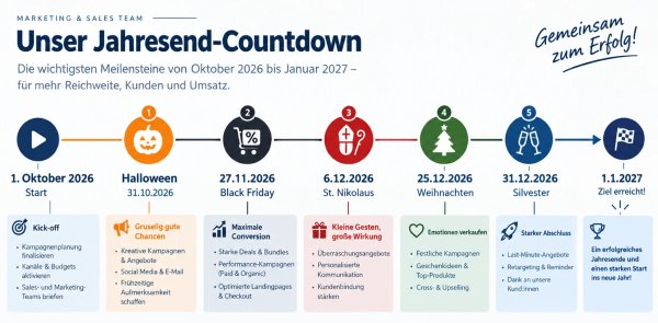 Zeitstrahl mit wichtigen Terminen bis Jahresende